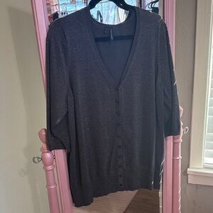 Maurices Charcoal Glitter Cardigan